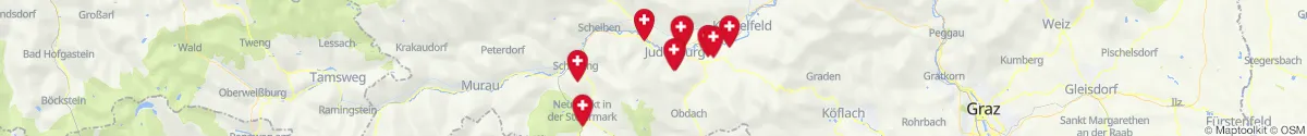 Kartenansicht für Apotheken-Notdienste in der Nähe von Pölstal (Murtal, Steiermark)